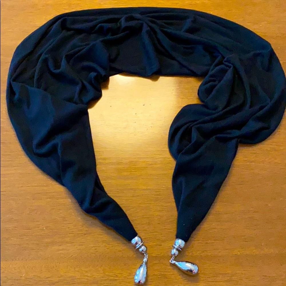 Scarf with silver accents